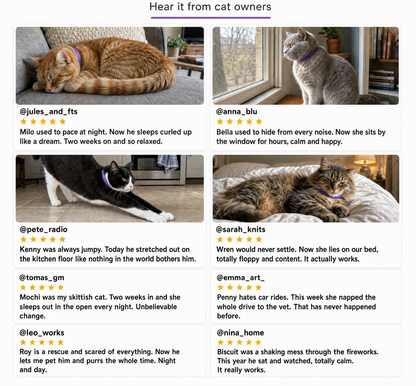 PurrCalm- Pet Calming Collars Fit for Cats, Kittens & Small Dogs